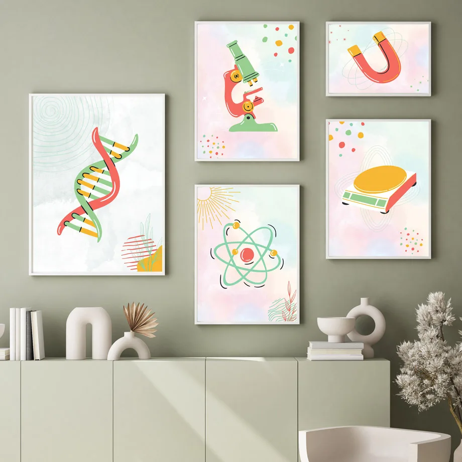 Science Nursery - 1pc 프레임리스 캔버스 페인팅 과학 생물학