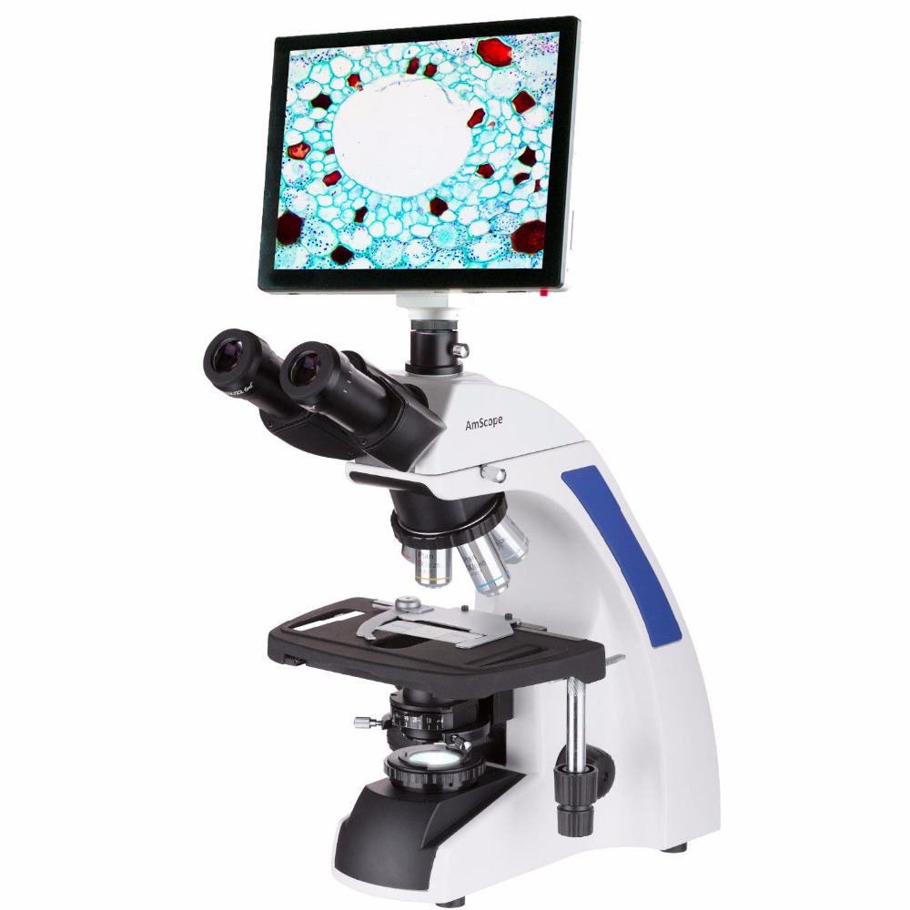Amscope Microscope Compound 40X-1000X - AmScope T720 시리즈 삼안 코일러 LED