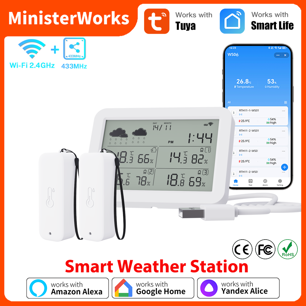 Weather Station Indoor - 투야 와이파이 기상 관측소 RF433 무선
