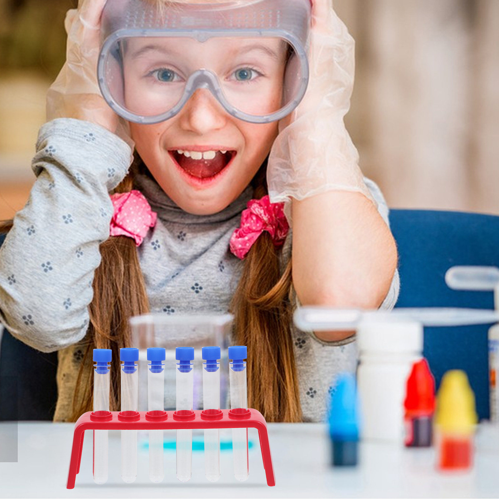 6Pcs 과학 실험 세트 플라스틱 테스트 튜브 홀더 랙 - Science Kit 리뷰 및 가격