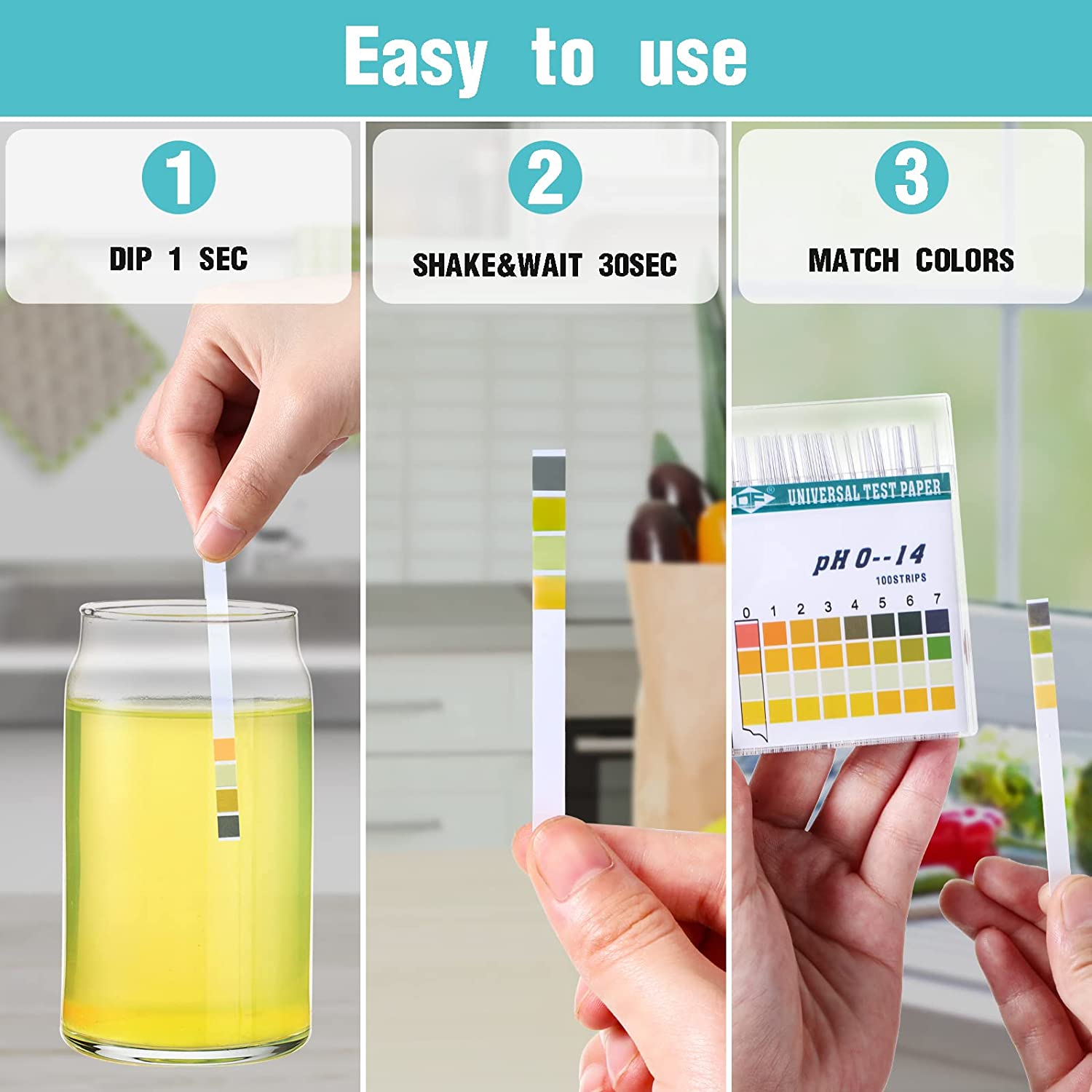 100 스트립 0-14 PH 알칼리성 산성 표시기 종이 - Ph Strip Test 리뷰 및 가격