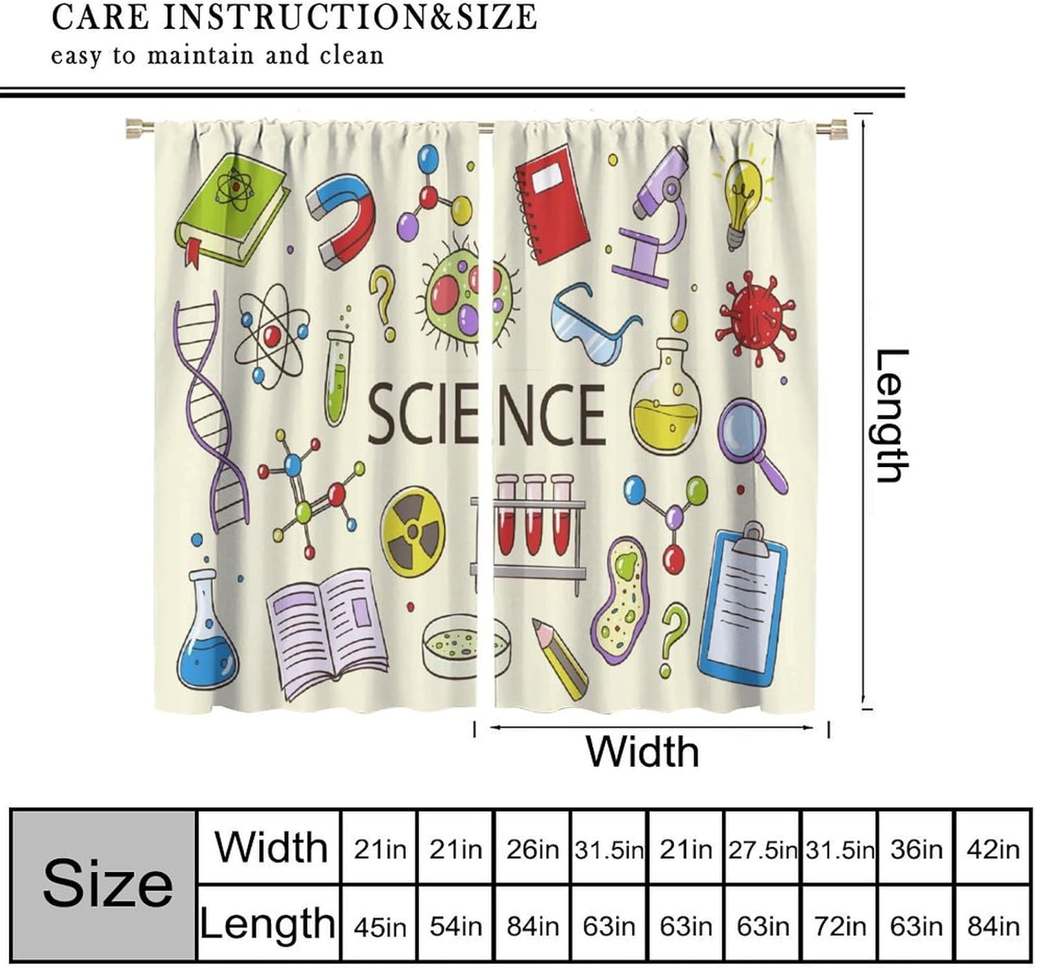 과학 커튼 교육용 STEM 교실 장식 화학 생물학 어린 - Science Nursery 리뷰 및 가격